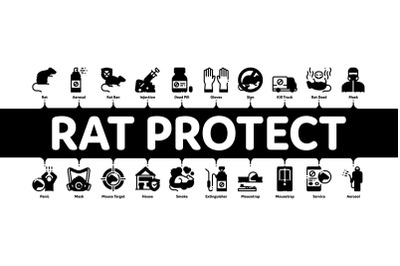 Rat Protect Minimal Infographic Banner Vector