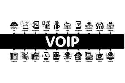 Voip Calling Minimal Infographic Banner Vector