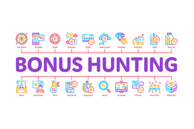 Bonus Hunting Minimal Infographic Banner Vector