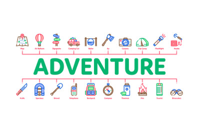 Adventure Minimal Infographic Banner Vector