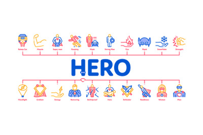 Super Hero Minimal Infographic Banner Vector