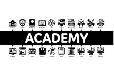 Academy Educational Minimal Infographic Banner Vector