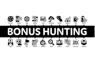 Bonus Hunting Minimal Infographic Banner Vector