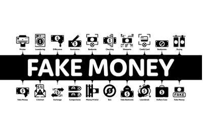 Fake Money Minimal Infographic Banner Vector