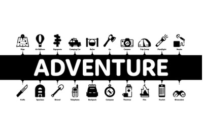 Adventure Minimal Infographic Banner Vector