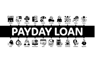 Payday Loan Minimal Infographic Banner Vector