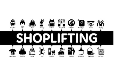 Shoplifting Minimal Infographic Banner Vector