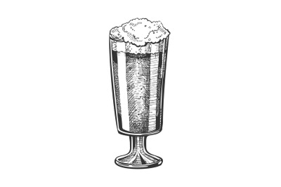 Hand Drawn Glass With Froth Bubble Beer Vector