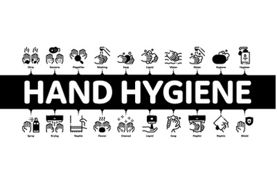 Hand Healthy Hygiene Minimal Infographic Banner Vector