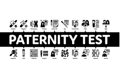 Paternity Test Dna Minimal Infographic Banner Vector