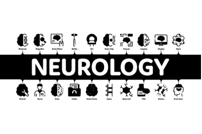 Neurology Medicine Minimal Infographic Banner Vector