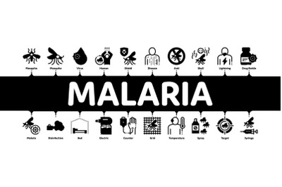 Malaria Illness Dengue Minimal Infographic Banner Vector