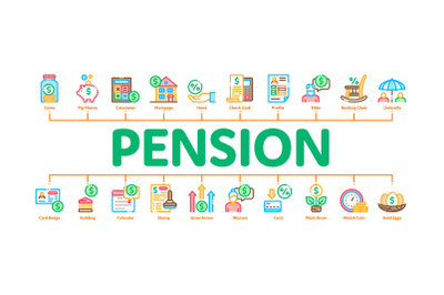 Pension Retirement Minimal Infographic Banner Vector