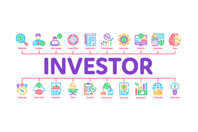 Investor Financial Minimal Infographic Banner Vector