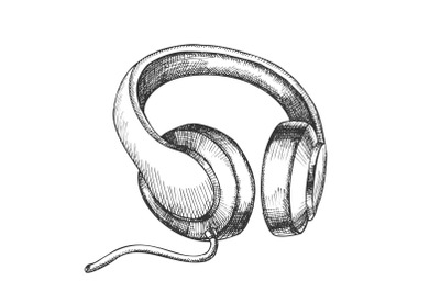 Listening Audio Device Cable Headphones Vector