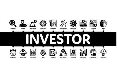 Investor Financial Minimal Infographic Banner Vector