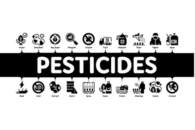 Pesticides Chemical Minimal Infographic Banner Vector