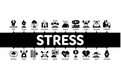 Stress And Depression Minimal Infographic Banner Vector