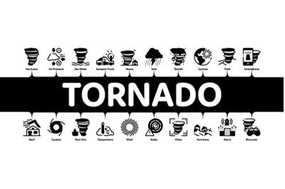 Tornado And Hurricane Minimal Infographic Banner Vector