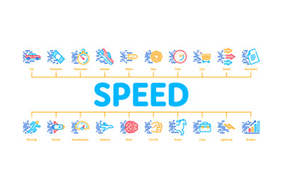 Speed Fast Motion Minimal Infographic Banner Vector