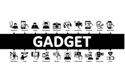 Gadget And Device Minimal Infographic Banner Vector