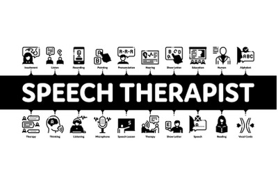 Speech Therapist Minimal Infographic Banner Vector