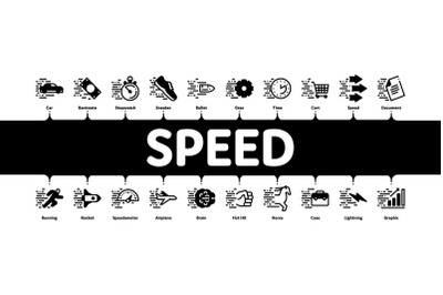 Speed Fast Motion Minimal Infographic Banner Vector