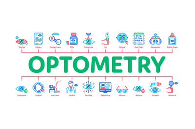 Optometry Medical Aid Minimal Infographic Banner Vector