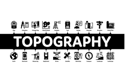 Topography Research Minimal Infographic Banner Vector