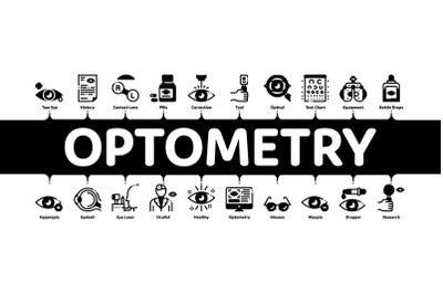 Optometry Medical Aid Minimal Infographic Banner Vector