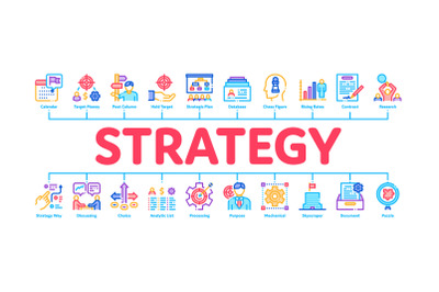 Strategy Manager Job Minimal Infographic Banner Vector