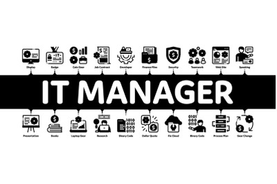 It Manager Developer Minimal Infographic Banner Vector