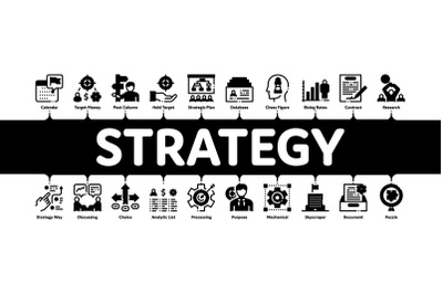 Strategy Manager Job Minimal Infographic Banner Vector