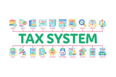 Tax System Finance Minimal Infographic Banner Vector