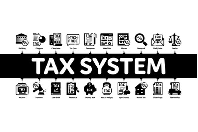 Tax System Finance Minimal Infographic Banner Vector