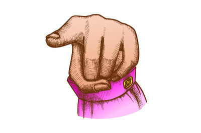 Color Female Hand Index Finger Pointing Gesture Vector