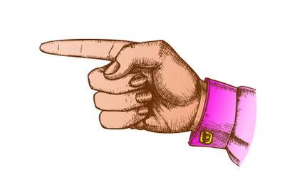 Color Female Hand Pointer Finger Showing Gesture Vector