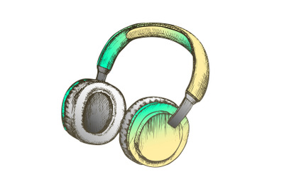 Color Melomane Accessory Wireless Headphones Ink Vector