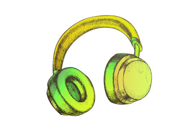 Color Listening Audio Device Wireless Headphones Vector