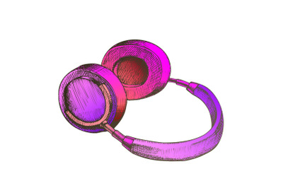 Color Listening Music Device Wireless Headphones Vector