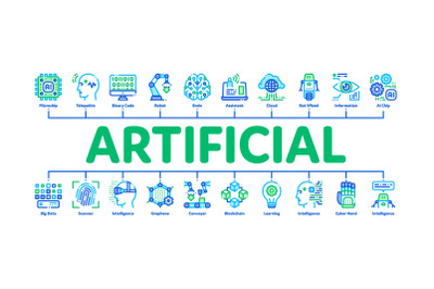 Artificial Intelligence Minimal Infographic Banner Vector