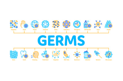 Bacteria Germs Minimal Infographic Banner Vector