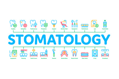 Stomatology Minimal Infographic Banner Vector