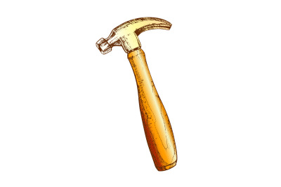 Color Builder Woodworker Tool Vintage Hammer Vector
