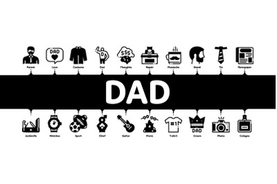 Dad Father Parent Minimal Infographic Banner Vector