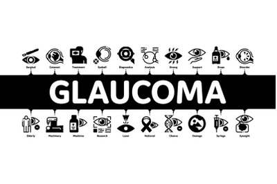 Glaucoma Ophthalmology Minimal Infographic Banner Vector