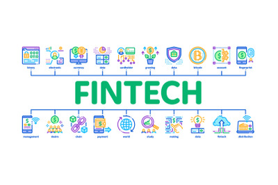 Fintech Innovation Minimal Infographic Banner Vector