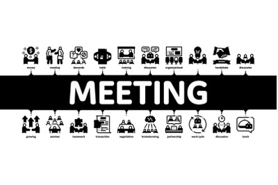 Business Meeting Conference Minimal Infographic Banner Vector