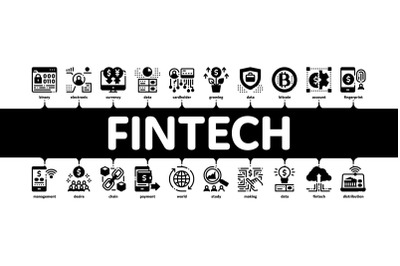 Fintech Innovation Minimal Infographic Banner Vector