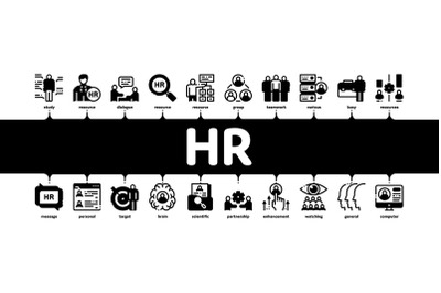 Hr Human Resources Minimal Infographic Banner Vector